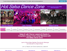 Tablet Screenshot of hotsalsadancezone.com